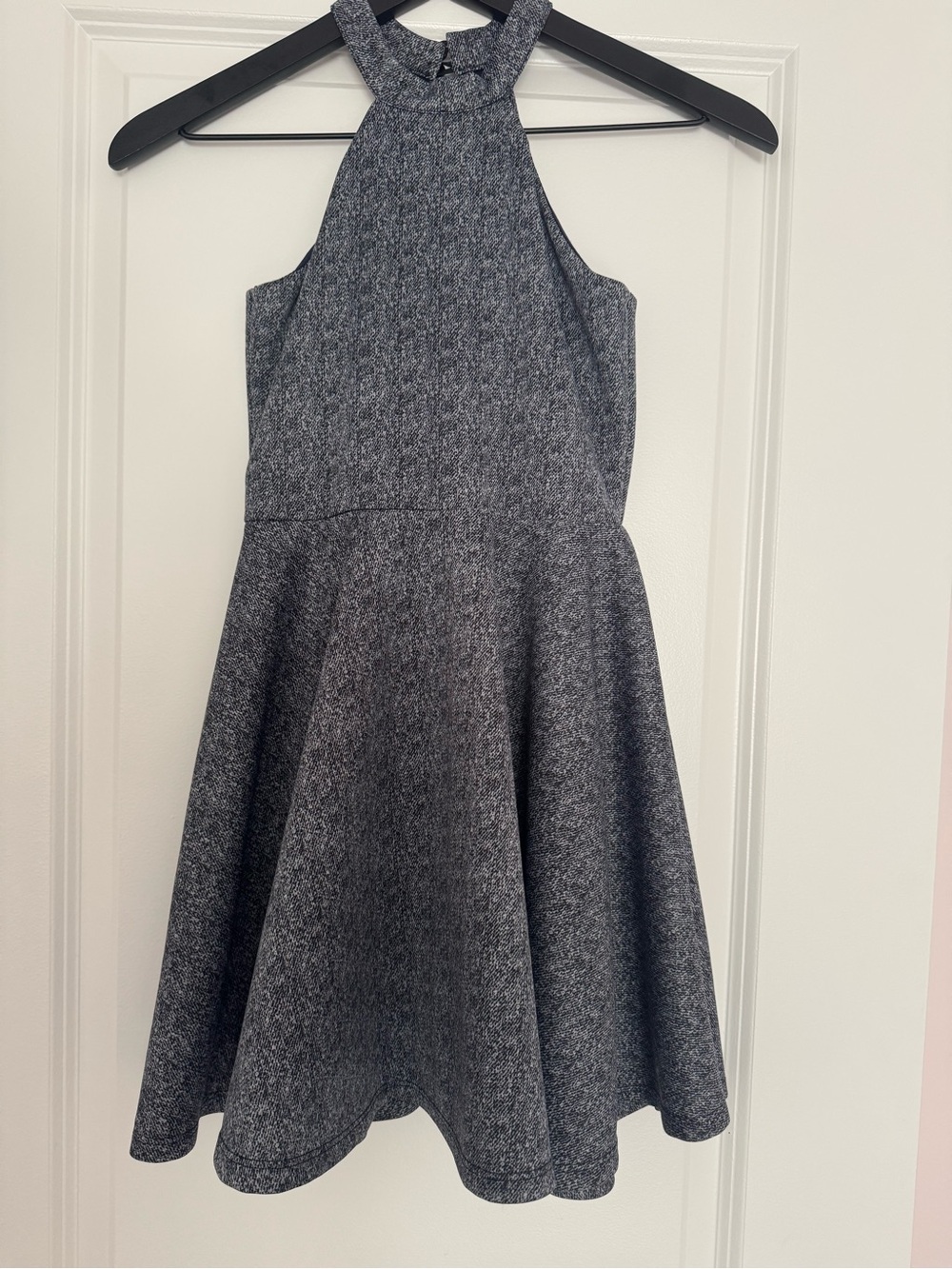 Un Deux Trois Charcoal Gray Halter Skater Dress